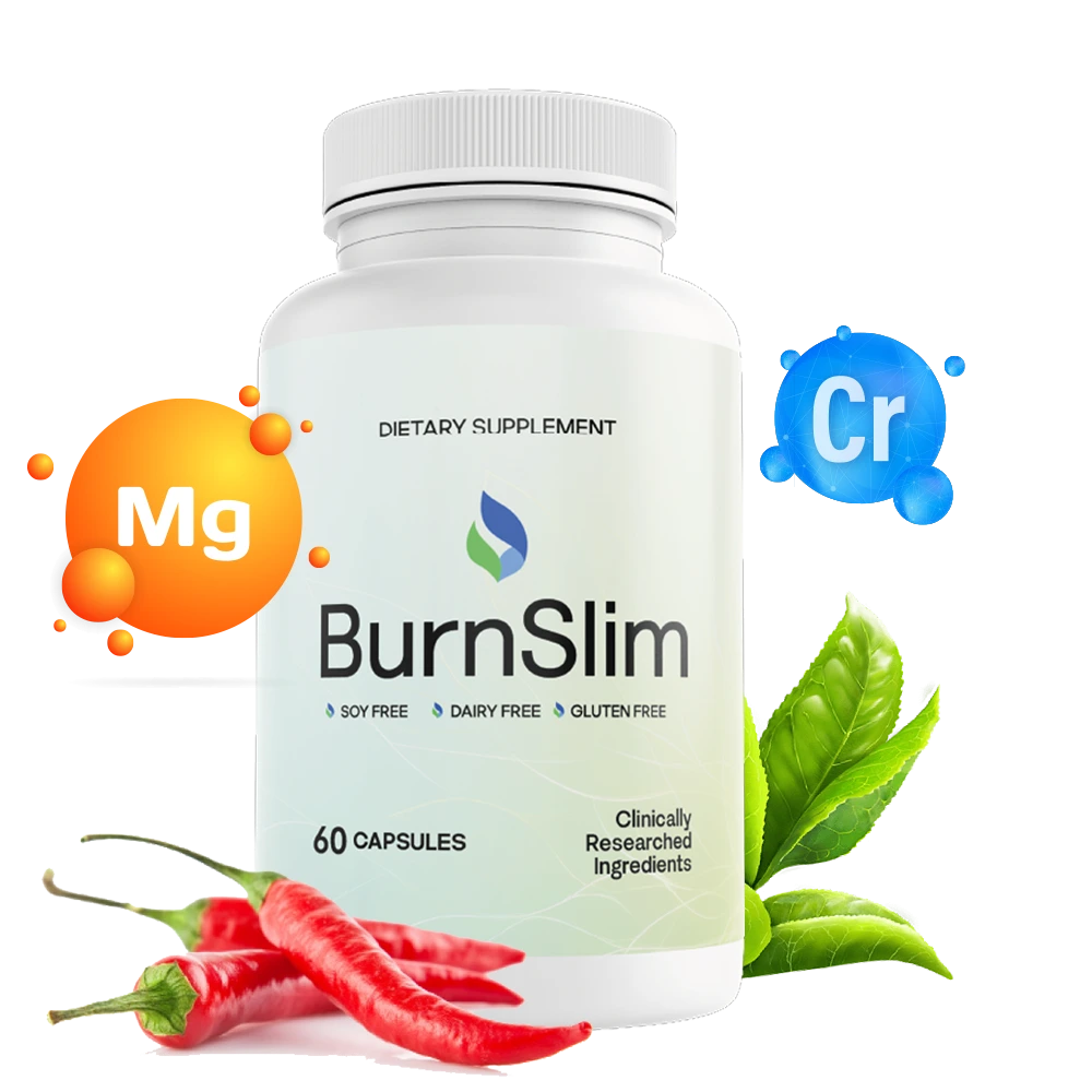 Burn Slim Supplement Bottles - Natural Weight Loss Capsules